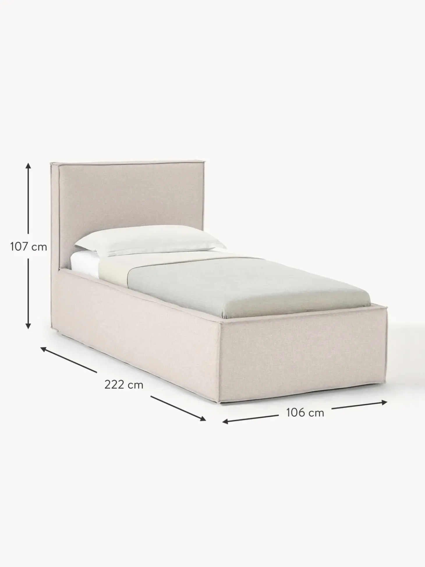 Cama Individual Dream, Con Espacio De Almacenamiento