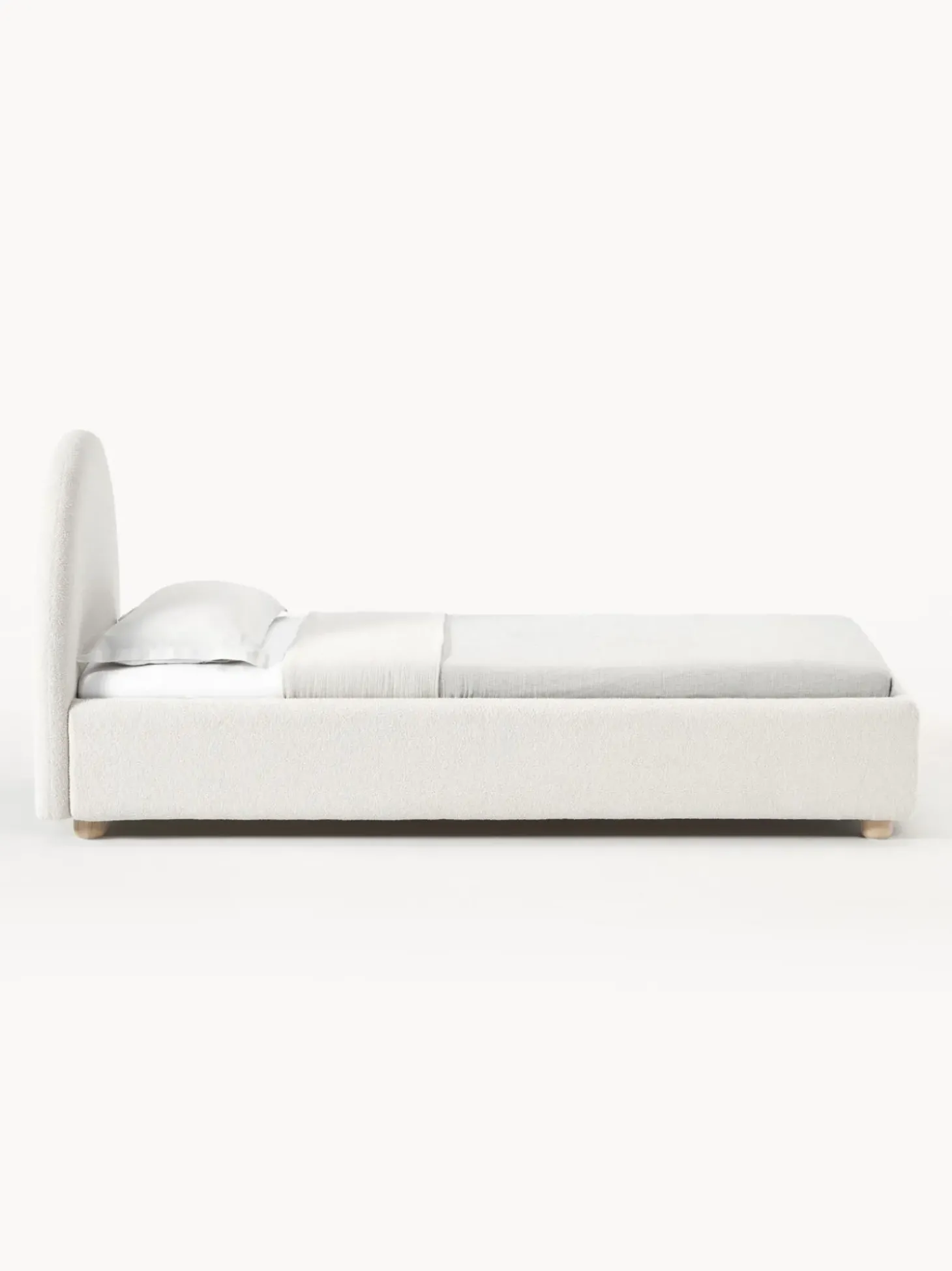 Cama Individual En Tejido Boucle Ebba, Con Espacio De Almacenamiento