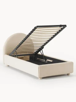 Cama Individual En Tejido Boucle Ebba, Con Espacio De Almacenamiento