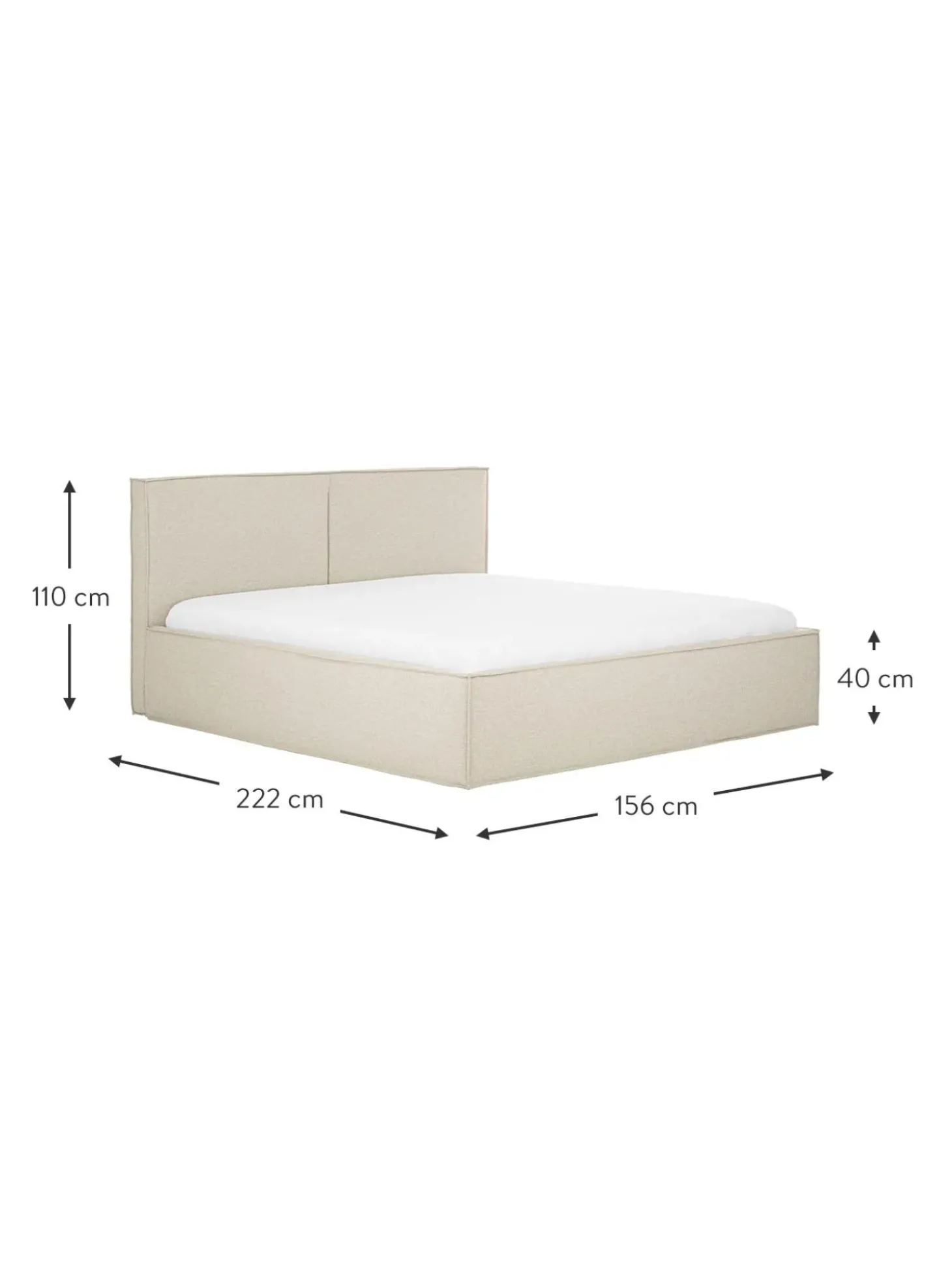 Cama Tapizada Dream, Con Espacio De Almacenamiento