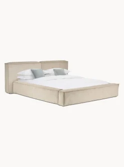 Cama Tapizada En Pana Lennon, Con Espacio De Almacenamiento