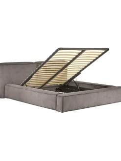 Cama Tapizada En Pana Lennon, Con Espacio De Almacenamiento