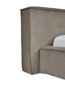 Cama Tapizada En Pana Lennon, Con Espacio De Almacenamiento