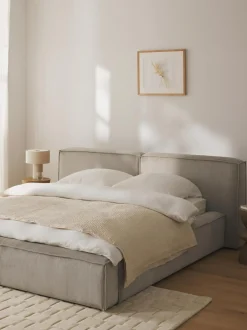 Cama Tapizada En Pana Lennon