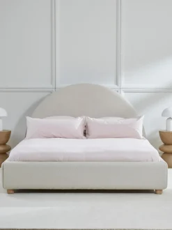 Cama Tapizada En Tejido Boucle Ebba, Con Espacio De Almacenamiento