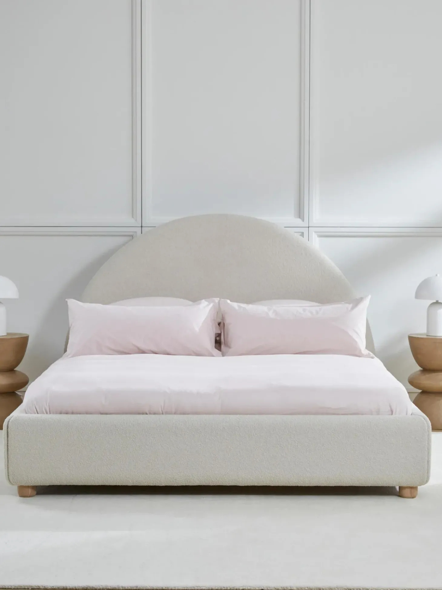 Cama Tapizada En Tejido Boucle Ebba, Con Espacio De Almacenamiento