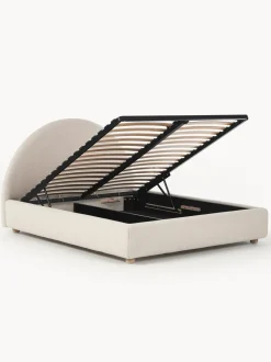 Cama Tapizada En Tejido Boucle Ebba, Con Espacio De Almacenamiento