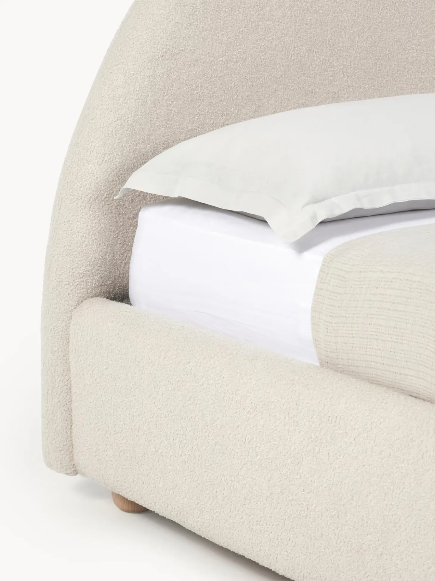 Cama Tapizada En Tejido Boucle Ebba, Con Espacio De Almacenamiento