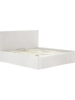 Cama Tapizada Feather, Con Espacio De Almacenamiento