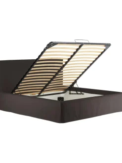 Cama Tapizada Feather, Con Espacio De Almacenamiento