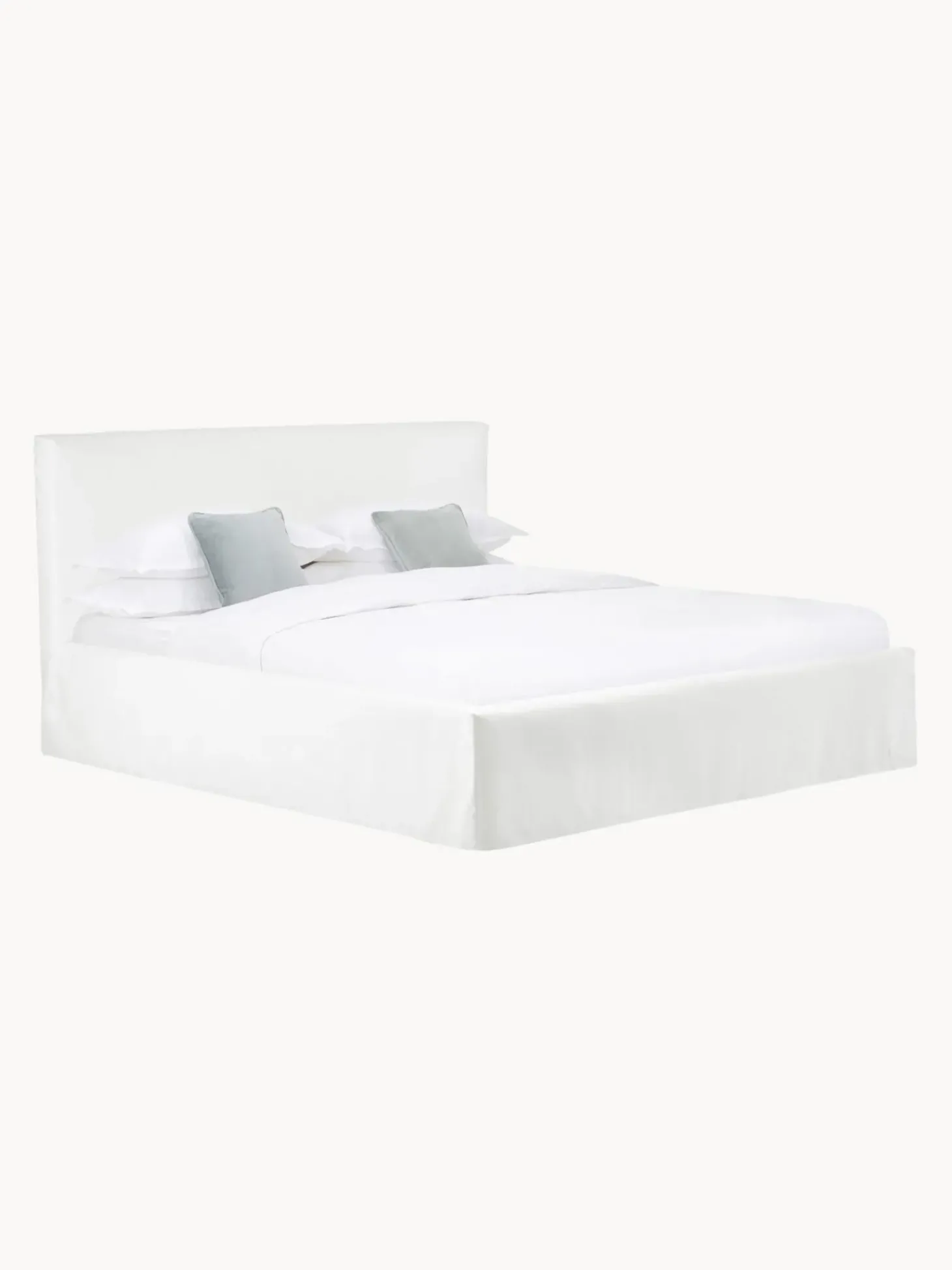 Cama Tapizada Feather, Con Espacio De Almacenamiento