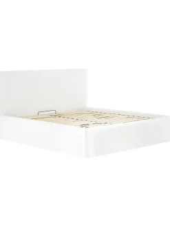 Cama Tapizada Feather, Con Espacio De Almacenamiento