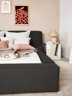 Cama Tapizada Lennon, Con Espacio De Almacenamiento