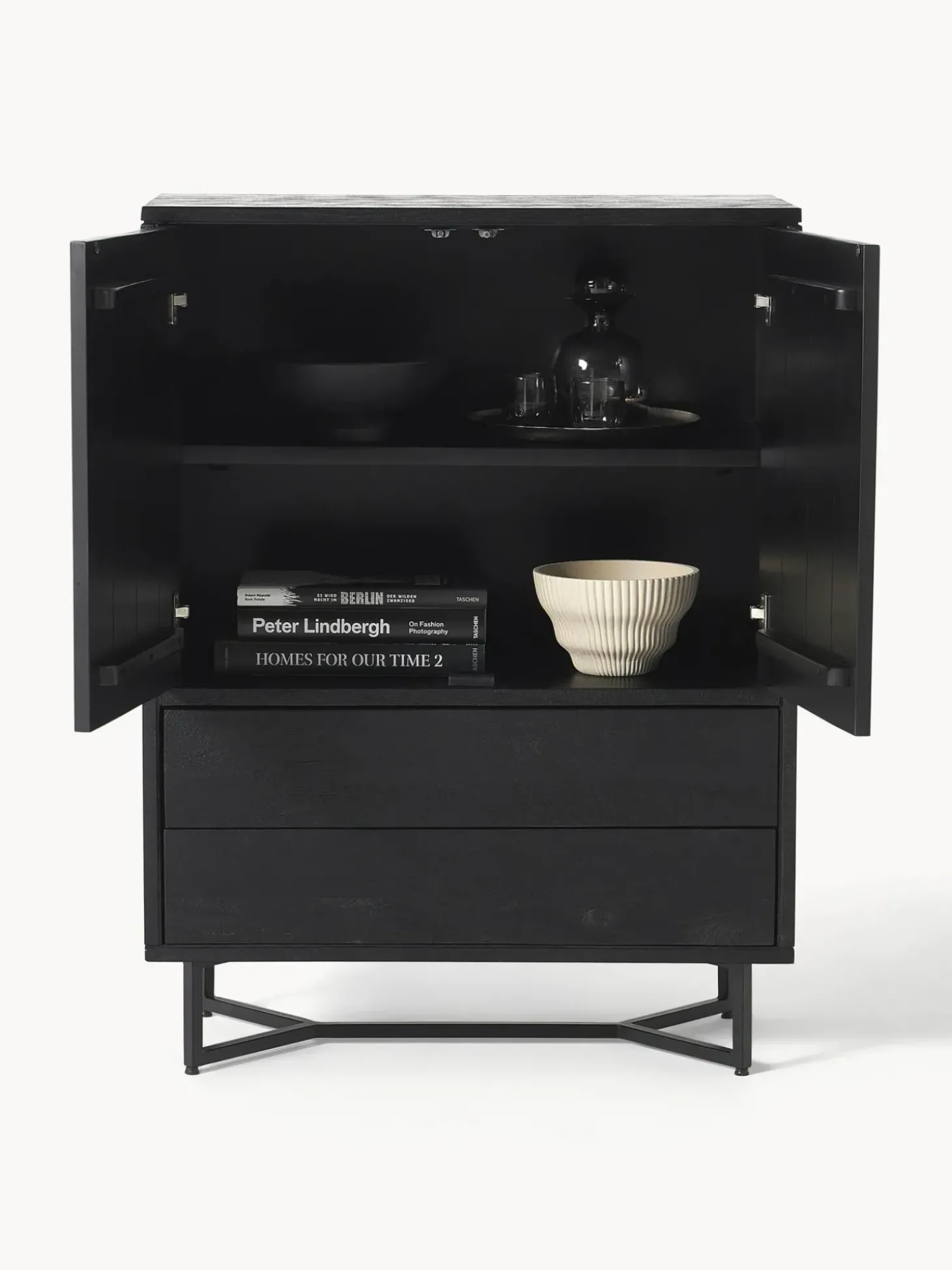 Chiffonnier Con Cajones Y Puertas De Madera De Mango Maciza Luca