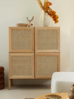 Chiffonnier De Roble Con Tejido Vienes Jolie