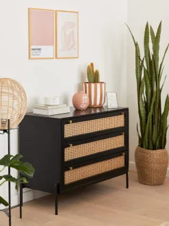 Comoda Cajonera Con Tejido Vienes Vienna