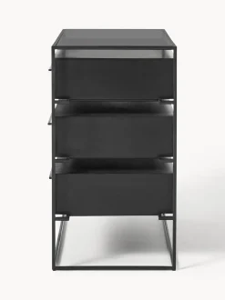 Comoda Cajonera Lyle, Con Tablero De Cristal