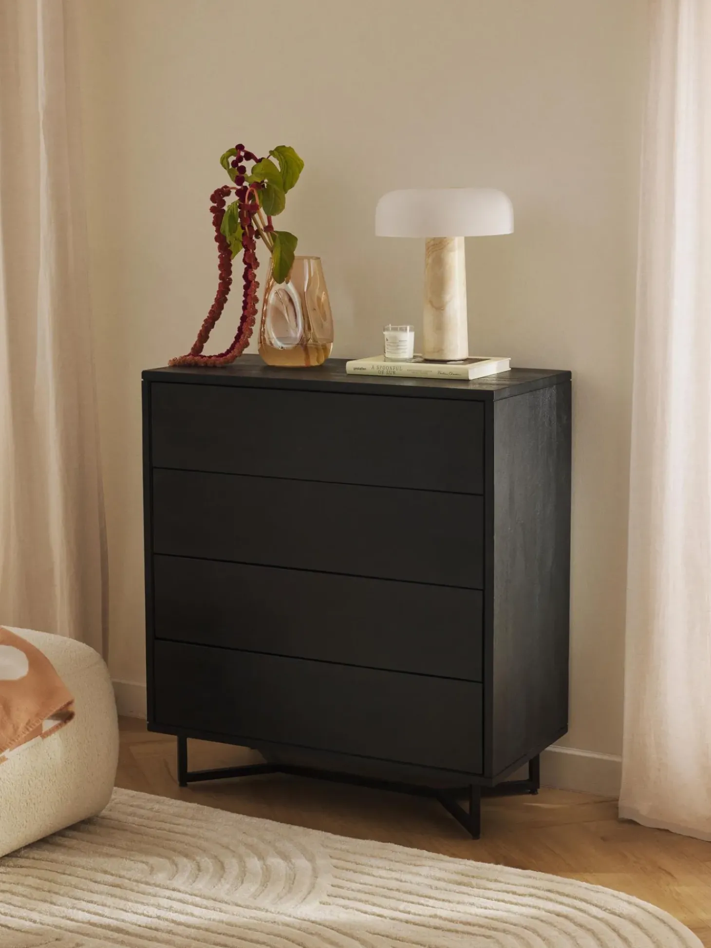 Comoda De Madera De Mango Con Cajones Luca