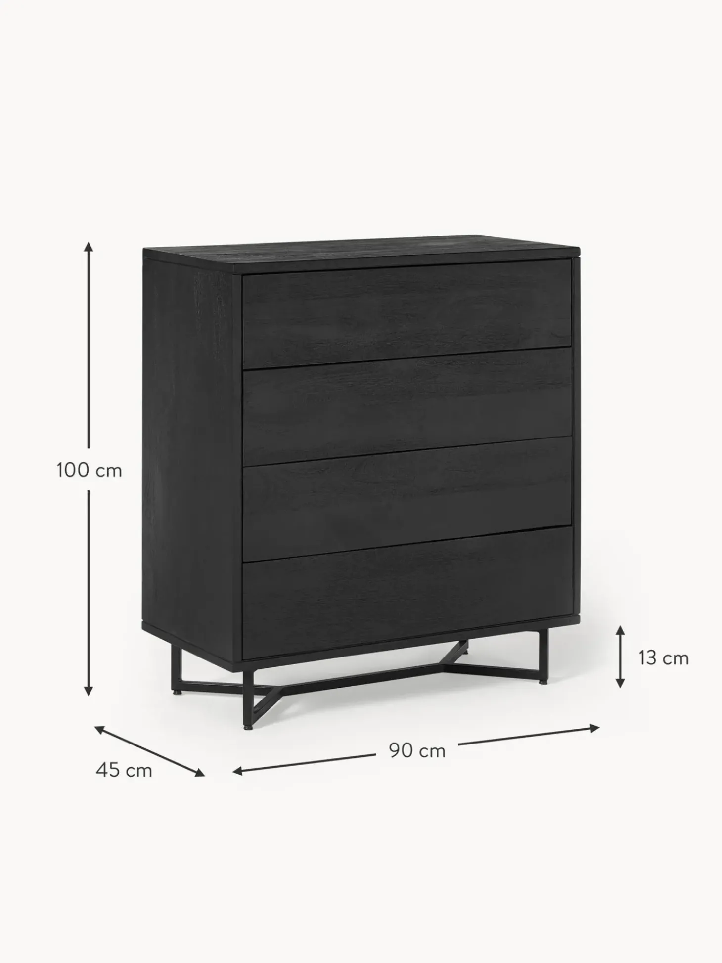 Comoda De Madera De Mango Con Cajones Luca