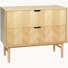 Comoda De Madera De Roble Con Diseno En Espiga Herringbone