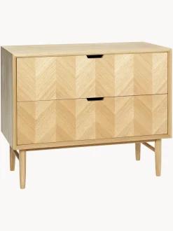 Comoda De Madera De Roble Con Diseno En Espiga Herringbone