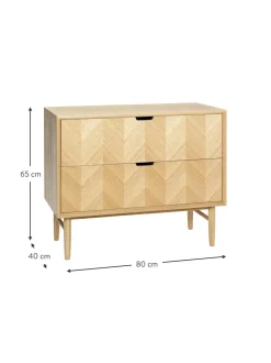 Comoda De Madera De Roble Con Diseno En Espiga Herringbone