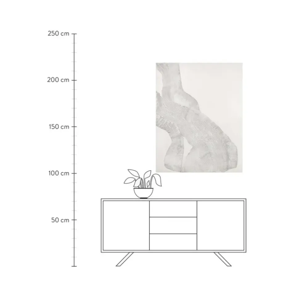 Cuadro En Lienzo Pintado A Mano White Sculpture 1