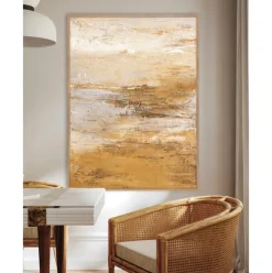 Cuadro En Lienzo Pintado A Mano Hydrate, Marco De Madera