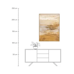 Cuadro En Lienzo Pintado A Mano Hydrate, Marco De Madera