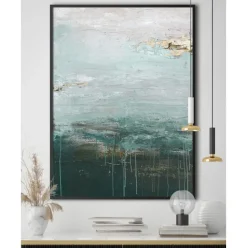 Cuadro En Lienzo Pintado A Mano Gradient Grace, Marco De Madera