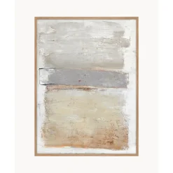 Cuadro En Lienzo Pintado A Mano Scenario, Marco De Madera