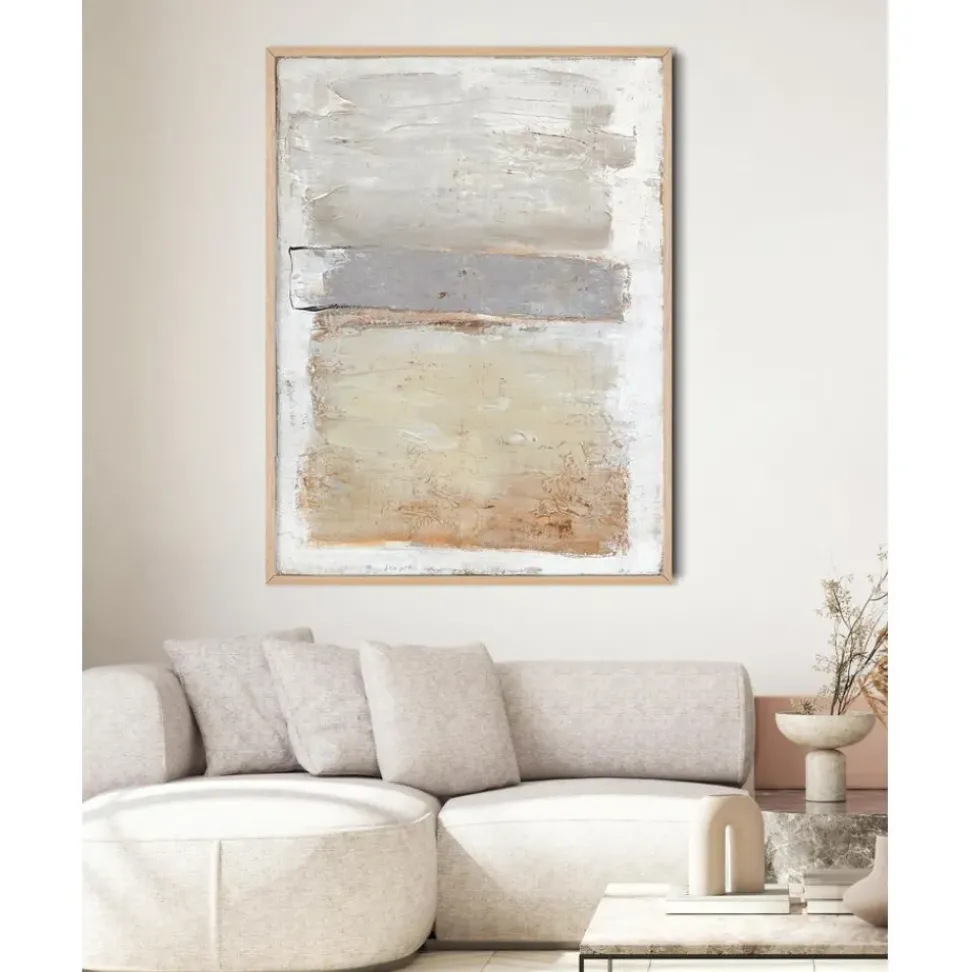 Cuadro En Lienzo Pintado A Mano Scenario, Marco De Madera