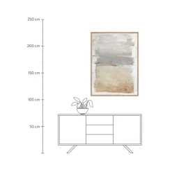 Cuadro En Lienzo Pintado A Mano Scenario, Marco De Madera