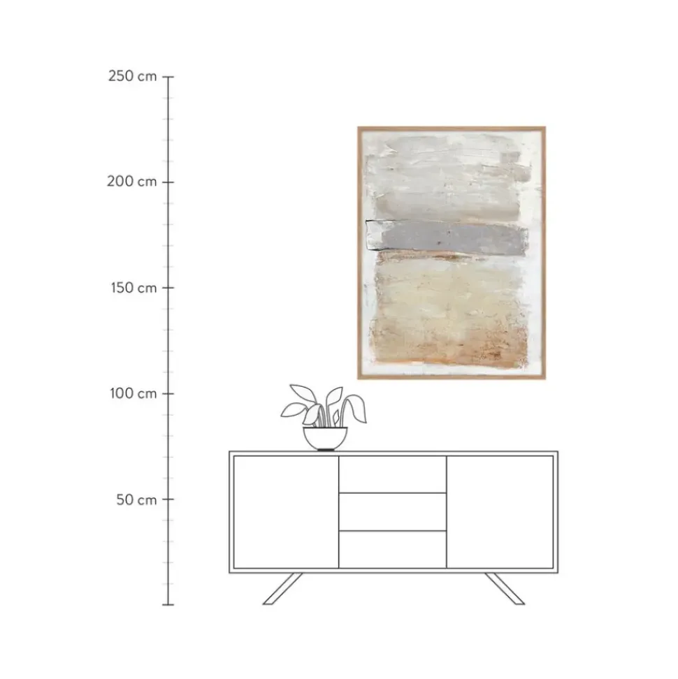 Cuadro En Lienzo Pintado A Mano Scenario, Marco De Madera