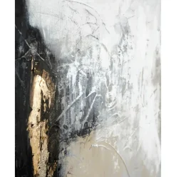 Cuadro En Lienzo Pintado A Mano Noir, Marco De Madera