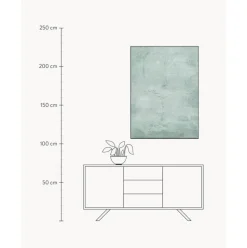 Cuadro En Lienzo Pintado A Mano Simple Living, Marco De Madera