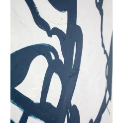 Cuadro En Lienzo Pintado A Mano Blueplay, Marco De Madera