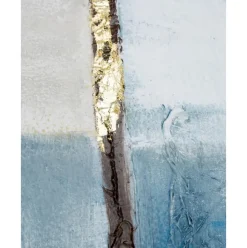 Cuadro En Lienzo Pintado A Mano Golden Blue Ii