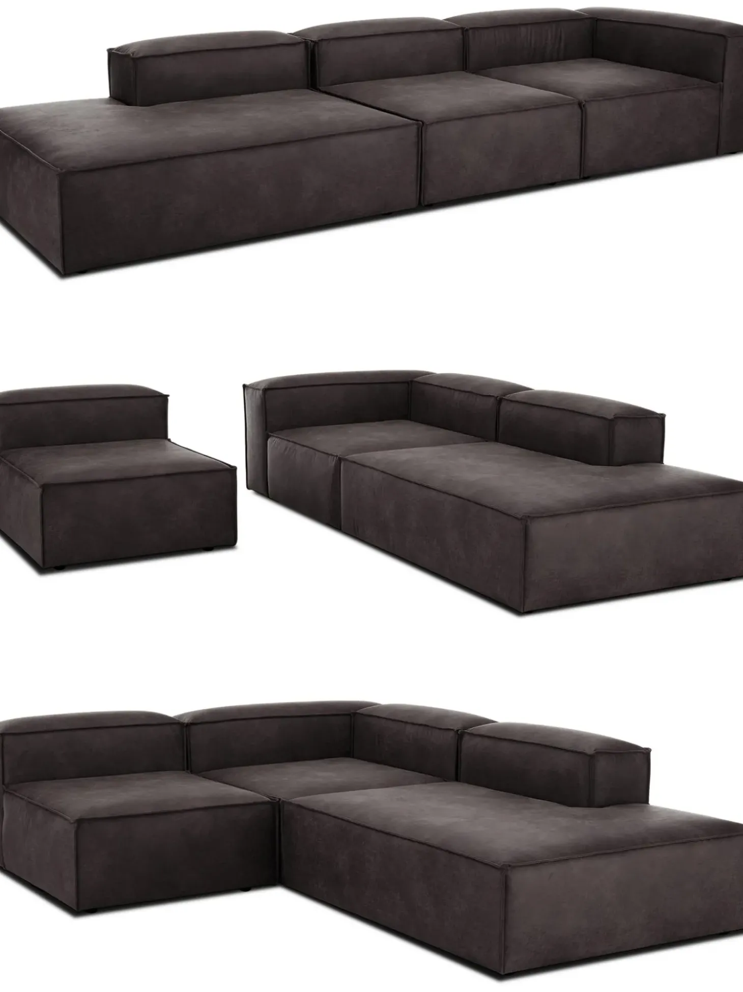Divan Modular Grande De Cuero Reciclado Lennon