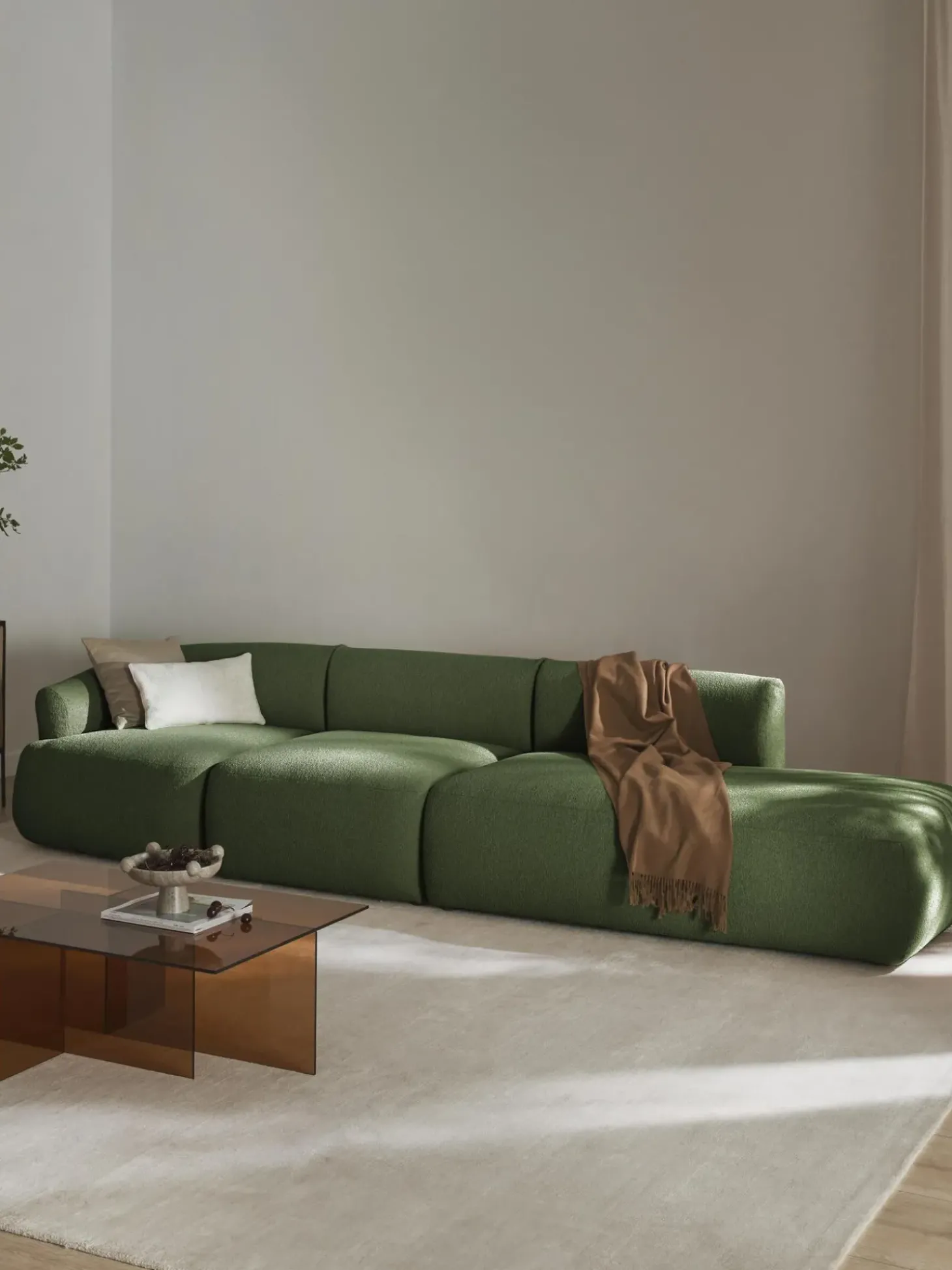 Divan Modular Grande En Tejido Boucle Sofia