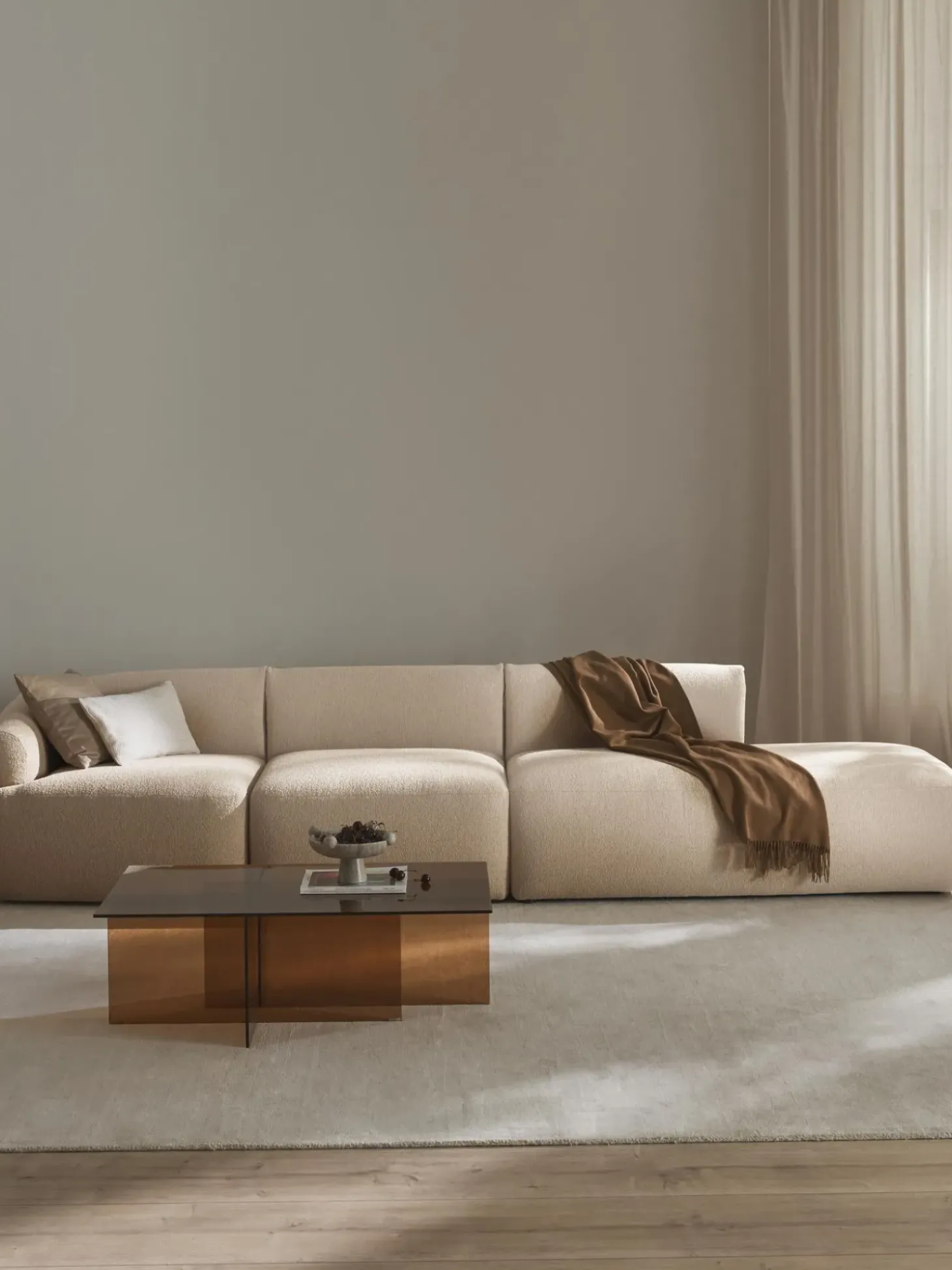 Divan Modular Grande En Tejido Boucle Sofia