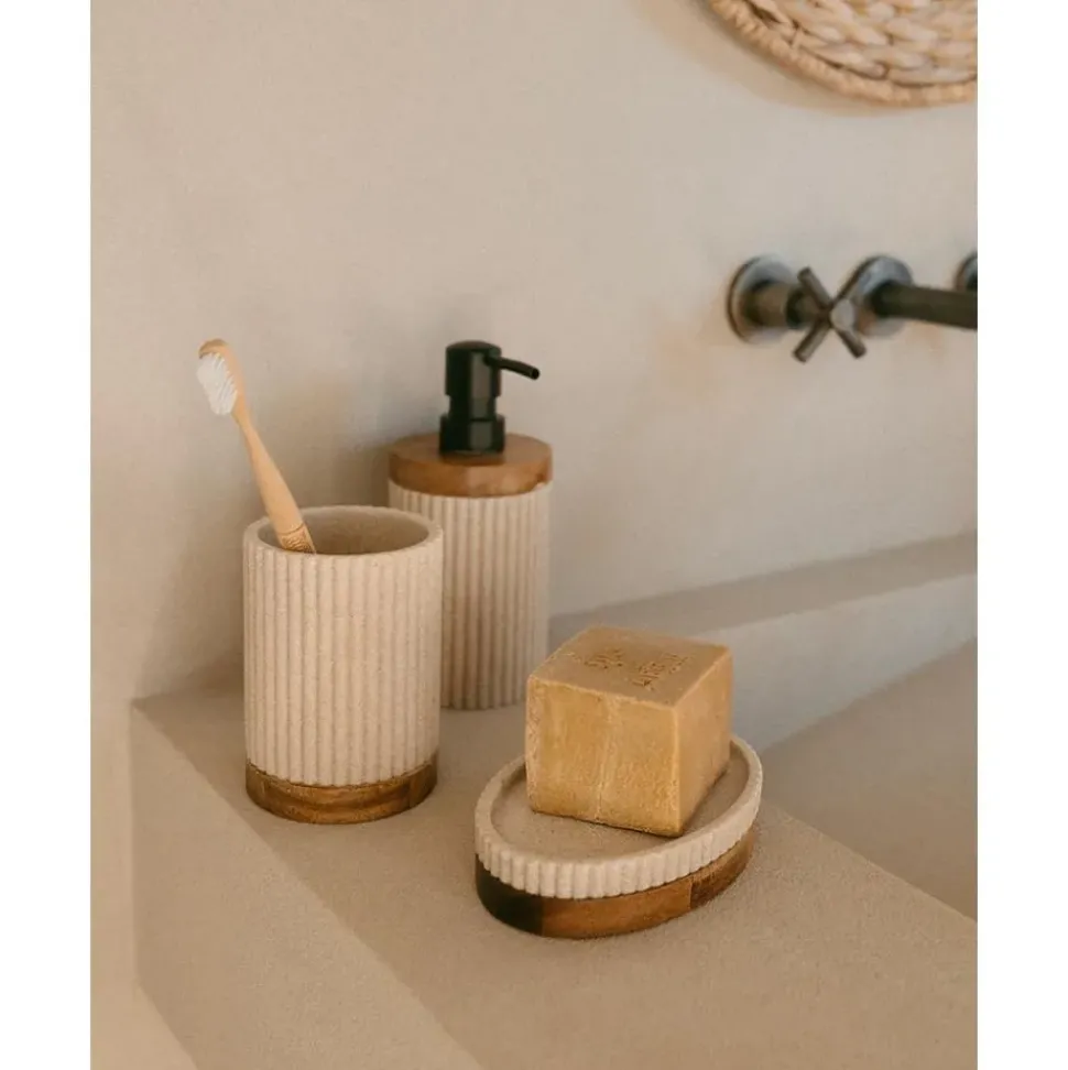 Dosificador De Jabon Con Madera Laura