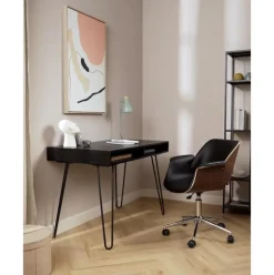 Escritorio Dea Madera Maciza Y Metal Tova