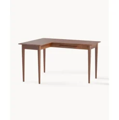 Escritorio Esquinero De Madera De Mango Con Cajones Paul