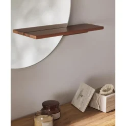 Espejo De Pared Con Estante De Madera Sandro