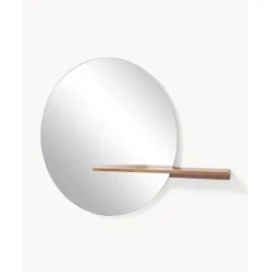 Espejo De Pared Grande Con Estante De Madera Sandro