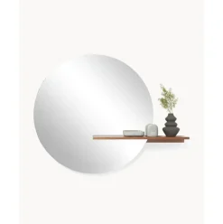 Espejo De Pared Grande Con Estante De Madera Sandro