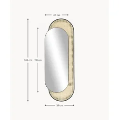 Espejo De Pared Ovalado Con Tejido Vienes Esma
