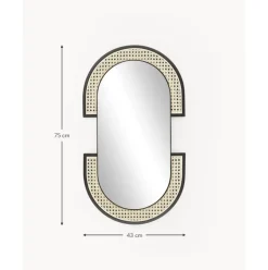 Espejo De Pared Ovalado Con Tejido Vienes Esma