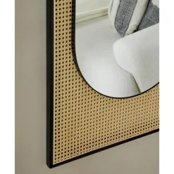 Espejo De Pared Ovalado Con Tejido Vienes Esma